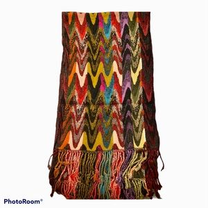 Multi colored neck cover up scarf